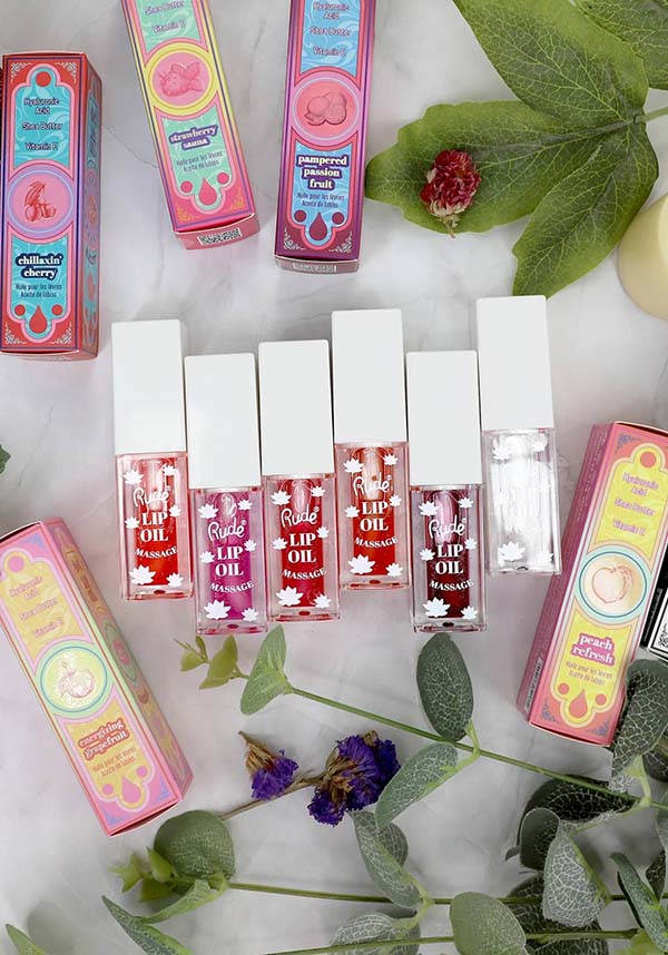 Rude Cosmetics Peach Refresh Lip Oil Massage for a Fruity Lip Treat