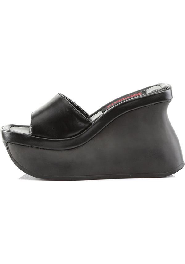 Preorder Demonia PACE-01 Platform Sandals in Classic Black Color