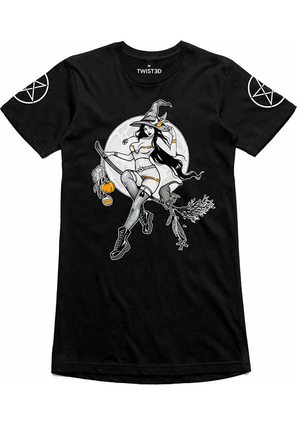 Enchanted Gothic Style Tee Dress for a Captivating Look