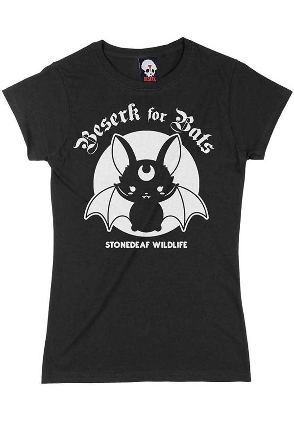 STONEDEAF CHARITY - Beserk for Bats Ladies Fitted T-Shirt
