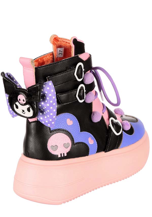 Stay Spooky Kuromi Inspired Platform Ankle Sneakers for an Edgy Look