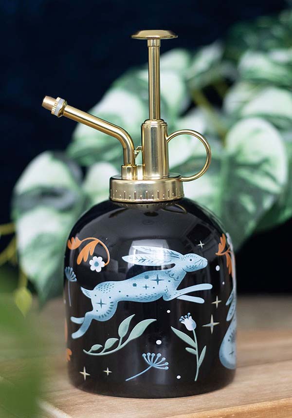 Gorgeous Gold-Detailed Ceramic Midnight Hare Plant Mister