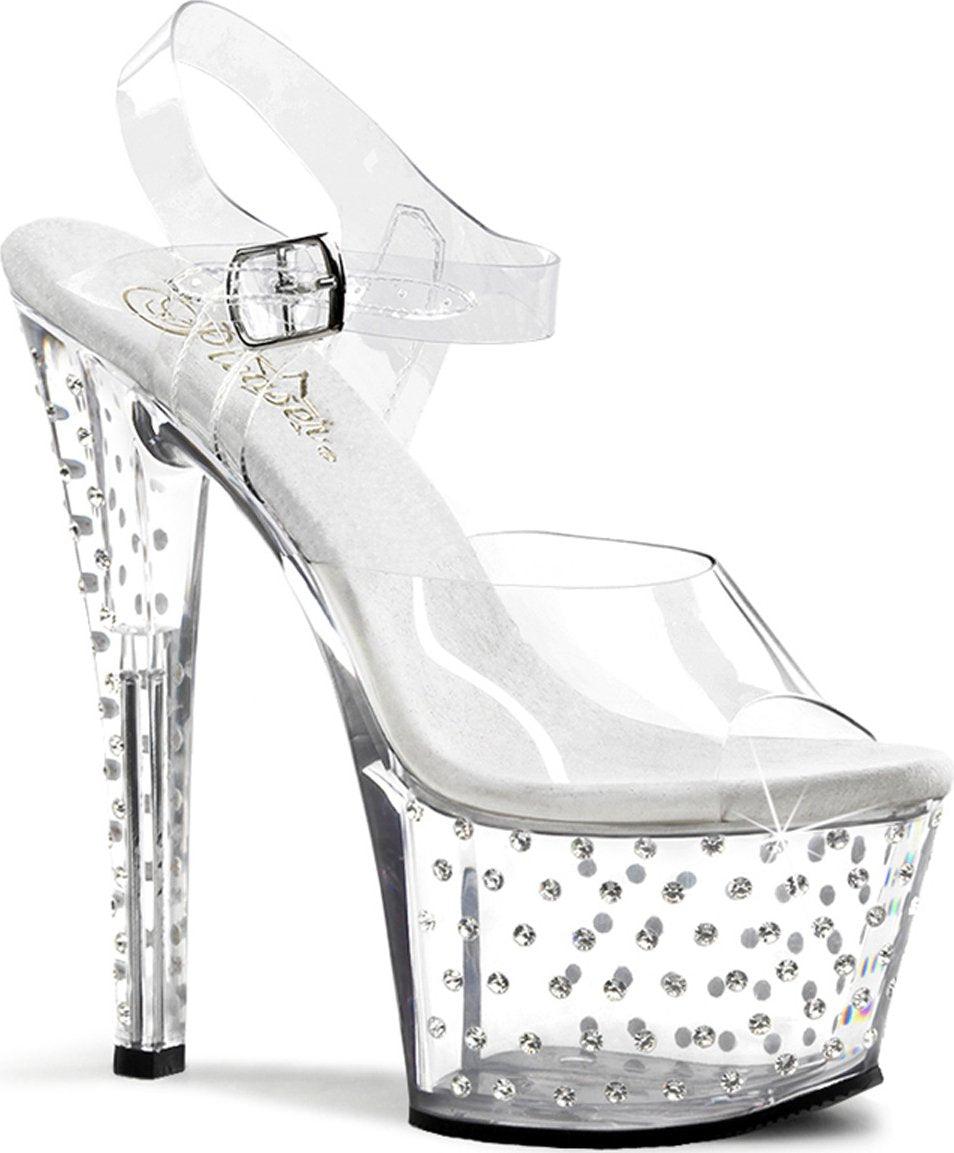 STARDUST-708 Clear Rhinestone Platform Heels for Women [Preorder]