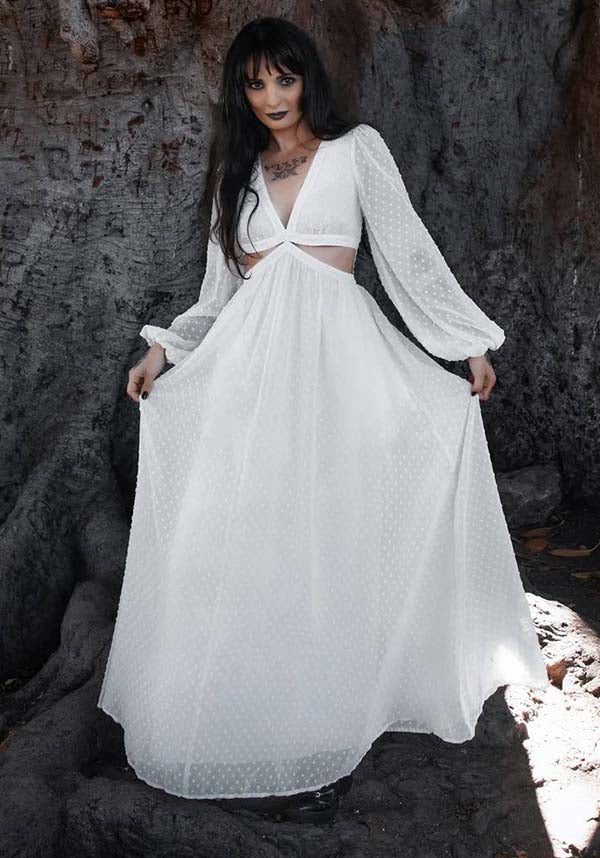 Ethereal Moonrise White Evening Dress by Lively Ghosts