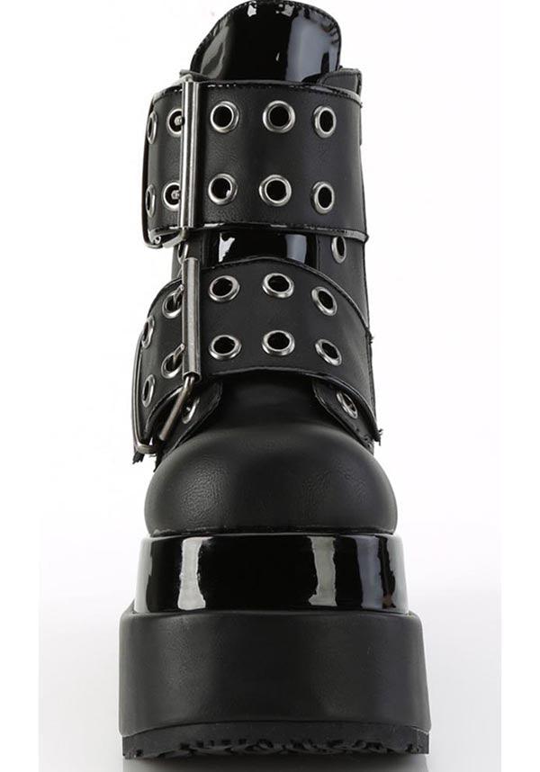 BEAR-104 Platform Boots in Black Vegan Leather (Faulty, Final Sale)