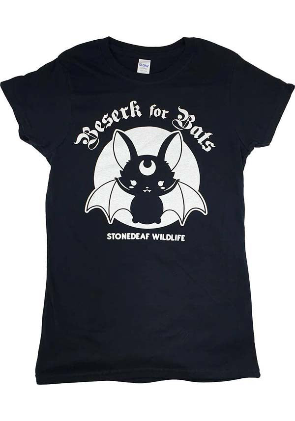 STONEDEAF CHARITY - Beserk for Bats Ladies Fitted T-Shirt