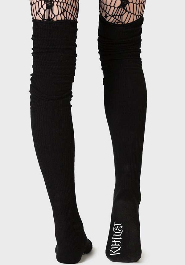 Kurika Soft Stretch Over - the - Knee Printed Socks