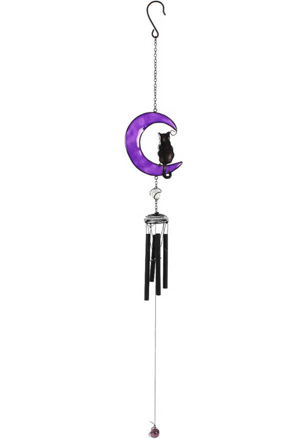 Exquisite Handmade Black Cat Design Metal Windchime for Garden Decor