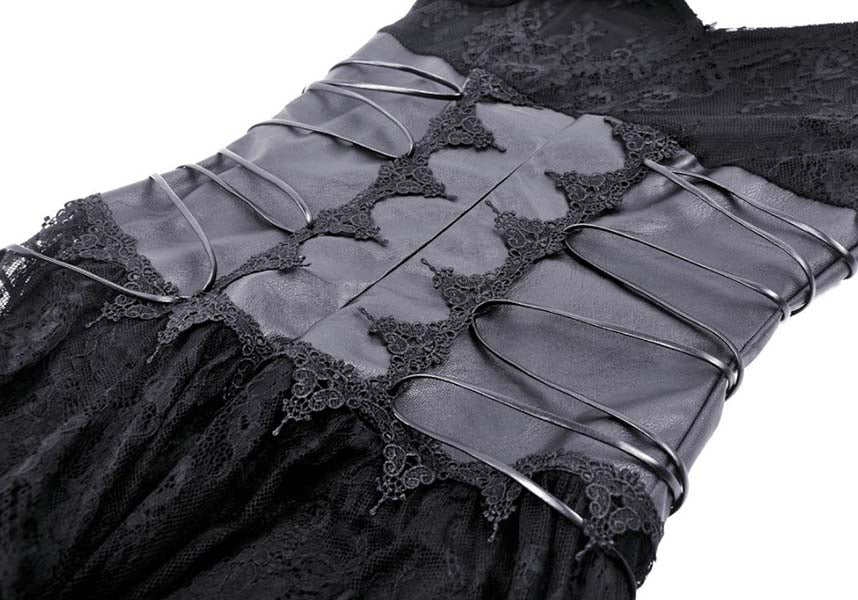 Exquisite Azrael Sheer Lace Dress with Bell Sleeves and Cold Shoulder Design