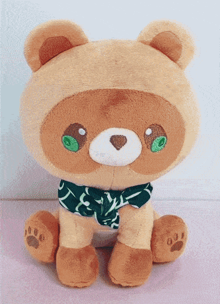 Soft Pon Plush - Poko the Tanuki with Detachable Leaf