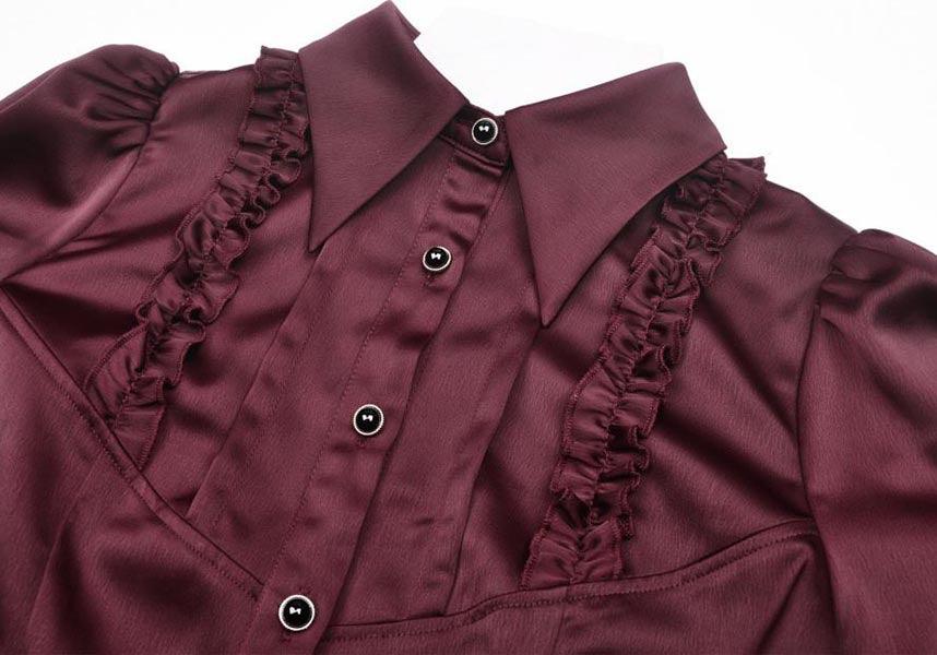 Stylish Red Wine Diamond Women's Top - Ideal for Corporate Look