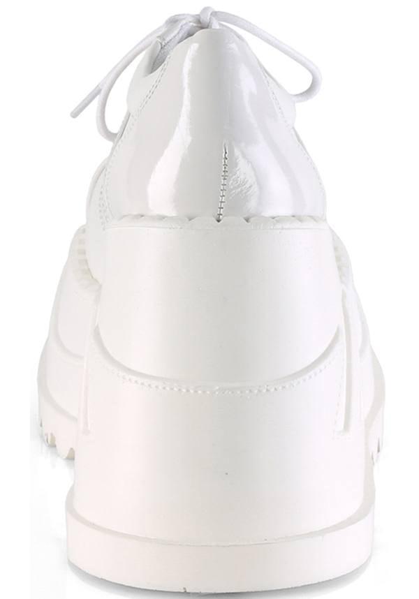 PREORDER - White STOMP-08 Wedge Platform Lace-Up Oxford Shoes