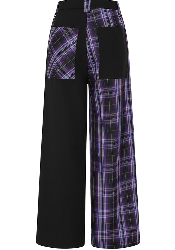 Banned Alternative Babylon Purple/Black Wide-Leg Punk Style Pants