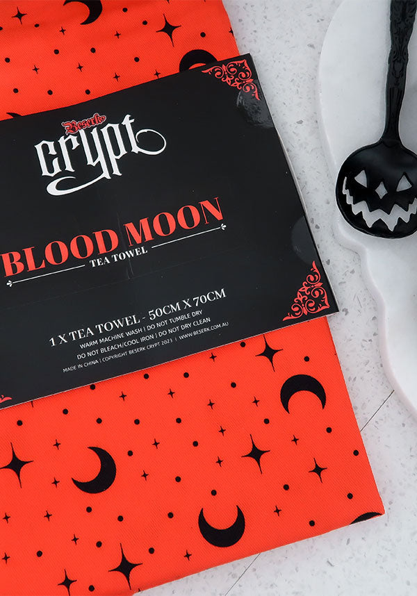 Bewitching Blood Moon Design 100% Cotton Tea Towel
