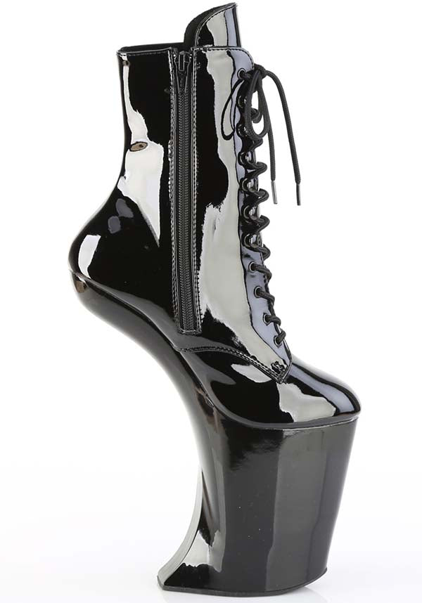 BEWITCHED-1020 Black Patent Platform Ankle Boots [Preorder Special Offer]