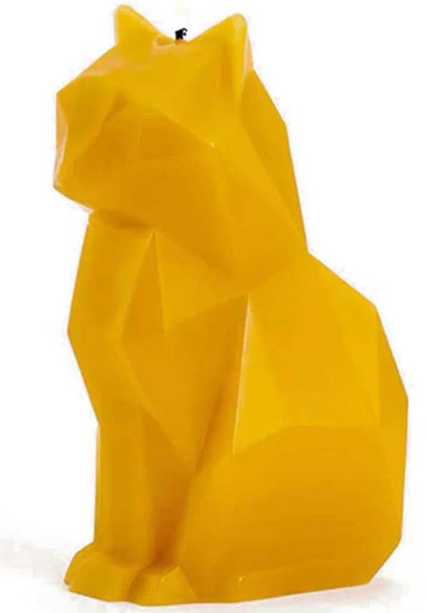 Kisa Cat-Shaped Candle in Mustard Yellow Color