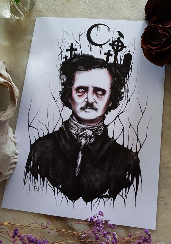 Edgar Allan Poe Inspired Nevermore Art Print on Fine Matte Paper