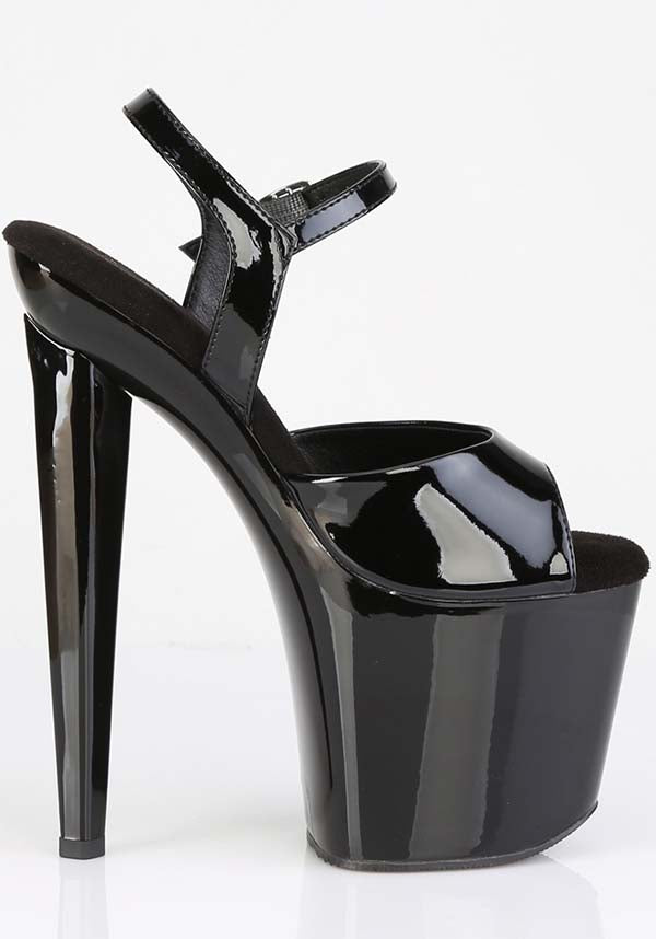 PREORDER - RAZZLE-809 Platform Heels in Black Patent