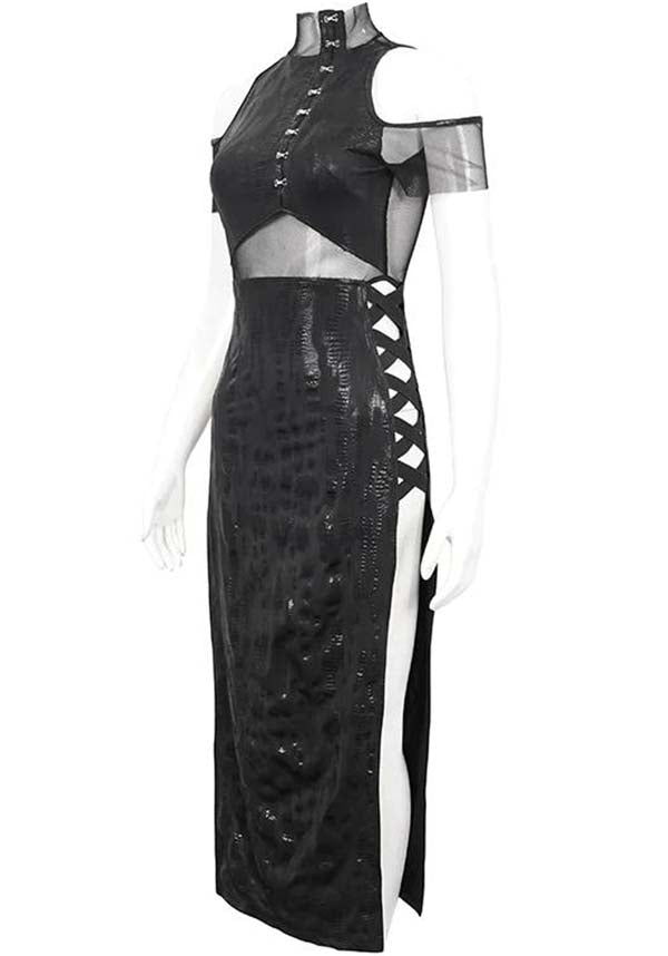 Cyberpunk-Inspired Dystopian Future MIDI Dress for Bold Fashion Statements