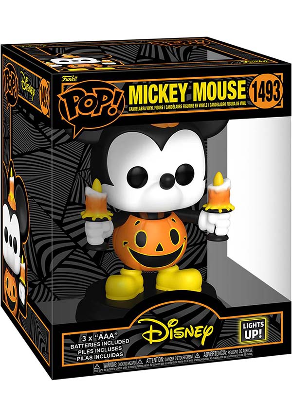 Disney POP! Vinyl Collectible: Super Sized 6-Inch Halloween Mickey Mouse Figurine That Lights Up