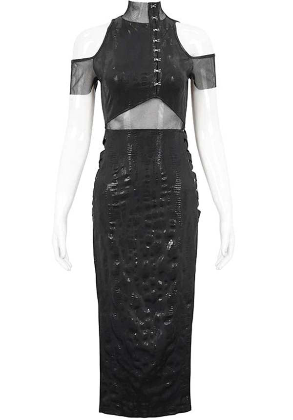 Cyberpunk-Inspired Dystopian Future MIDI Dress for Bold Fashion Statements