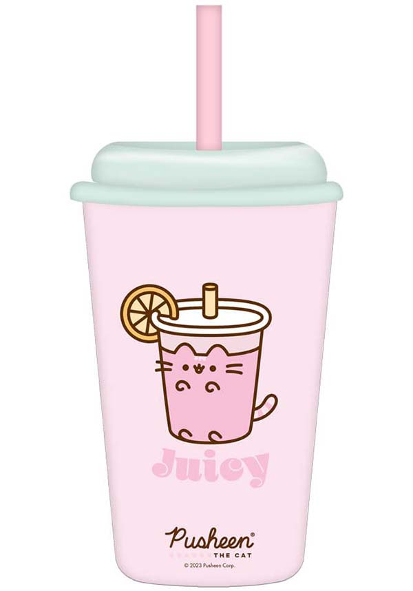 Adorable Pusheen Breakfast - Themed Mint Green Tumbler