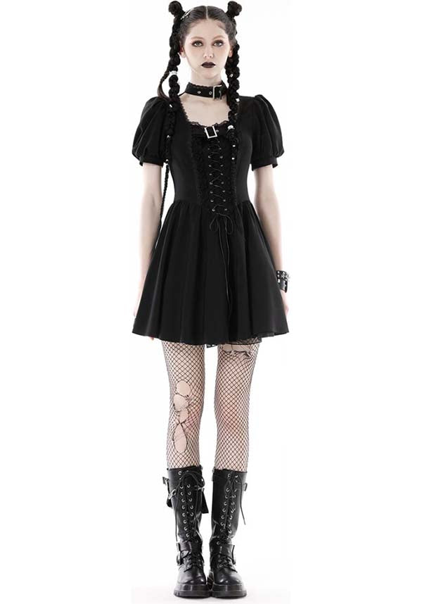 Dark in Love Baby Bat Lace-up Ethereal Women's Dress