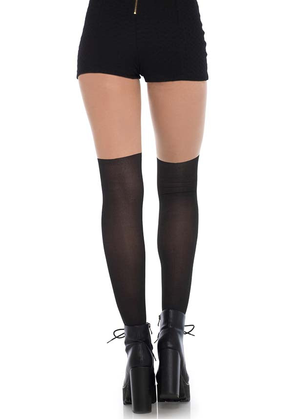Black Cat Brand Spandex Opaque Women's Pantyhose