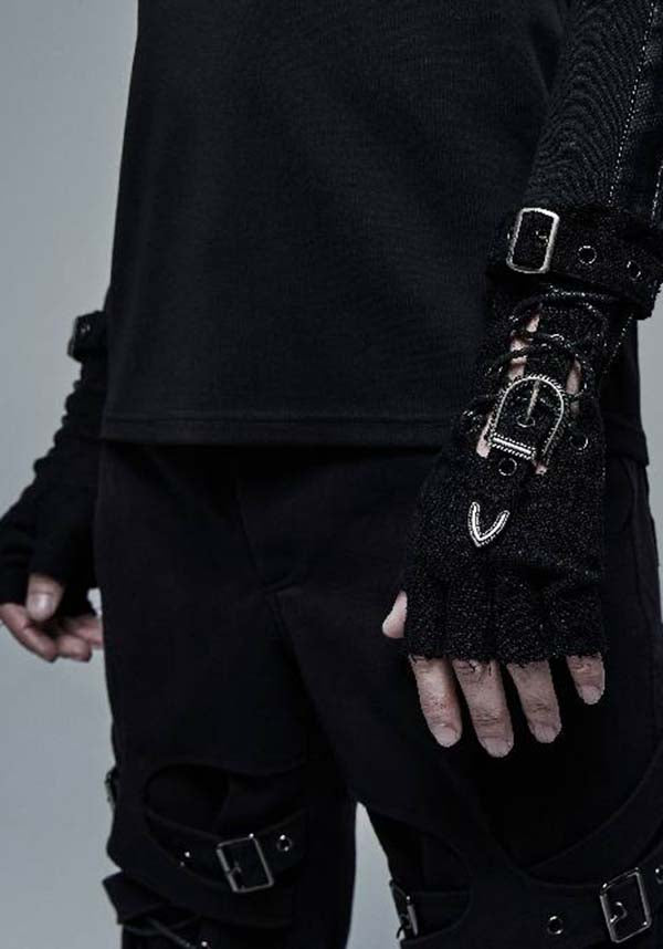 Last Breath Fingerless Gothic Style Gloves for an Eye - Catching Outfit