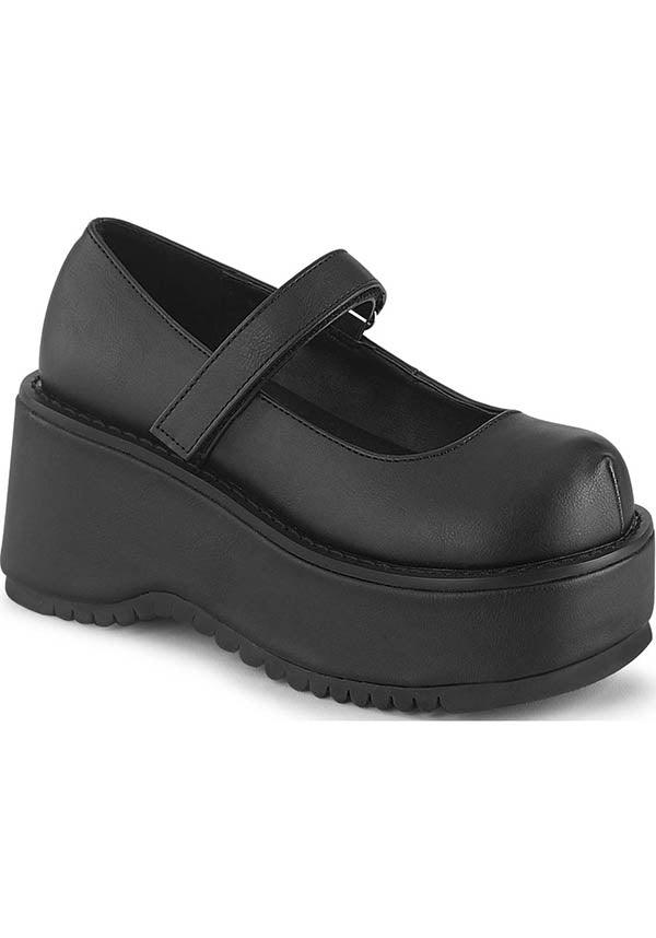 DOLLIE-01 Vegan Leather Platform Shoes in Black [PREORDER]