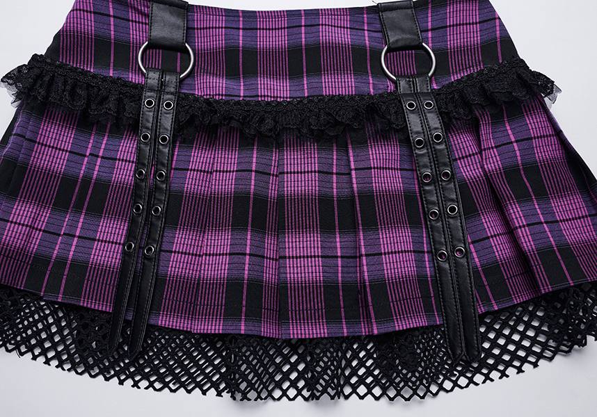Quinn Magenta and Black Tartan Mini Skirt for Women - A Fashionable and Versatile Bottom Wear