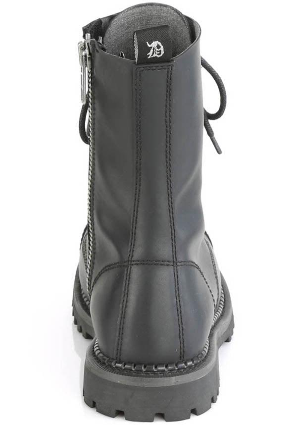 Demonia RIOT-10 Black Lace-Up Ankle Boots - Pre-Order Available