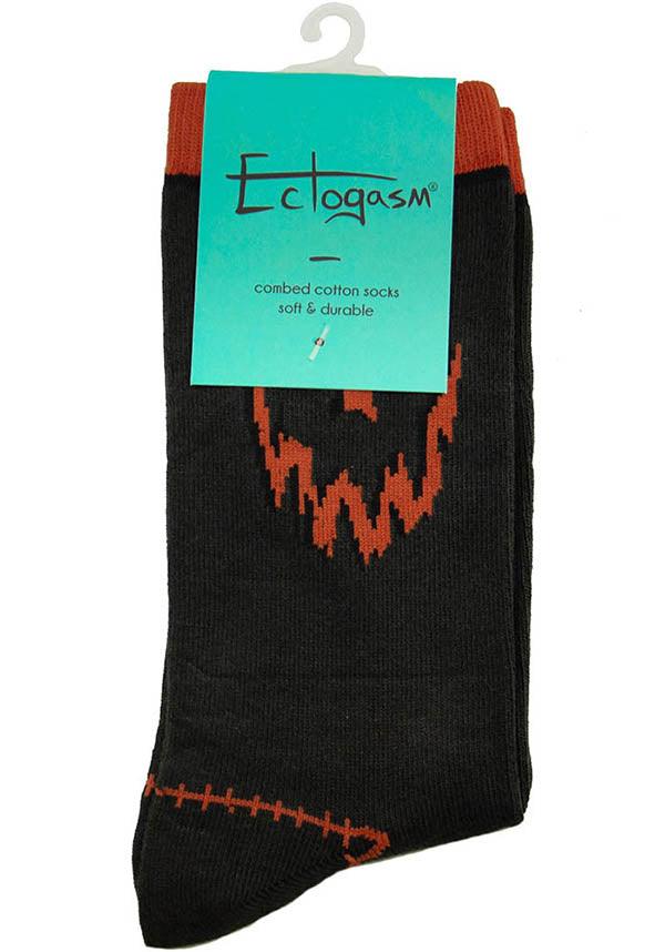 Halloween Jack-O-Lantern Design Cotton Socks for Unisex