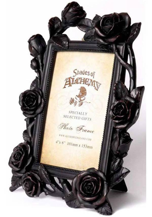 Matte Black Decorative Rose & Vine Photo Frame for 6x4' Images