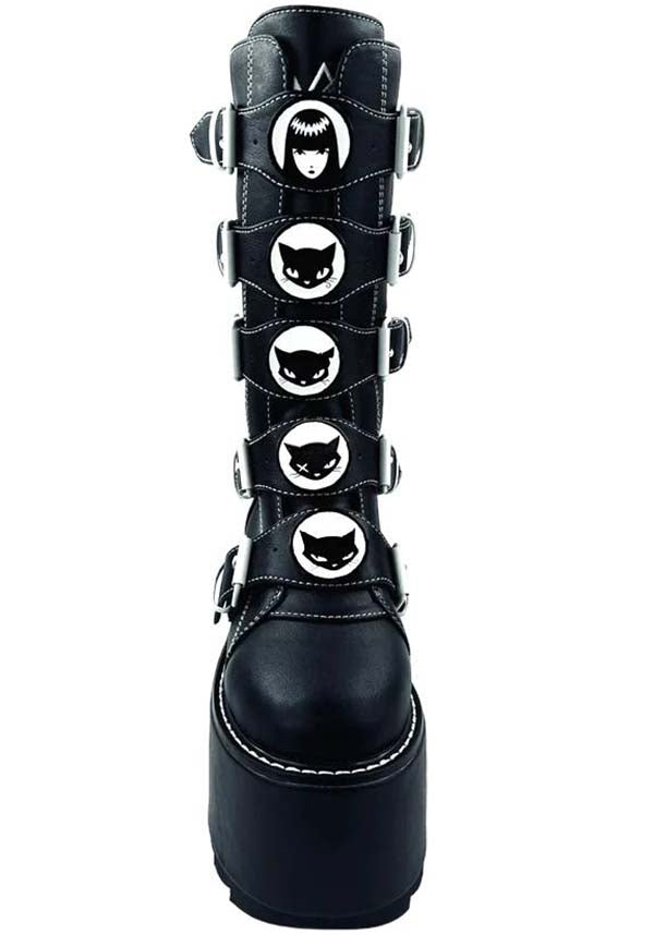 YRU Phazer Emily The Strange Gothic-Inspired Platform Boots for Bold Fashion Statements
