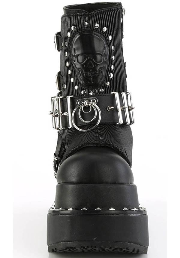 BEAR-150 Black Vegan Platform Lace-Up Ankle Boots - Pre-Order