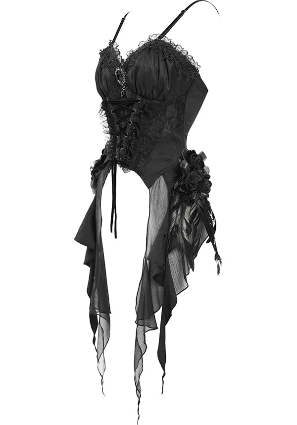 Devil Fashion Laced Briar Gothic Corset Top for Dark Romantics