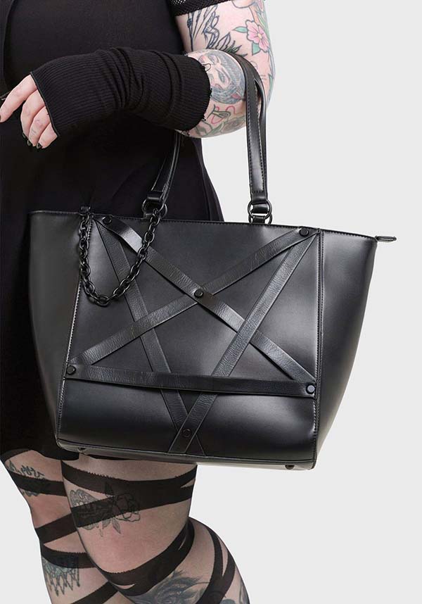 The Krypt Fashionable Polyurethane Bag with Pentagram Design