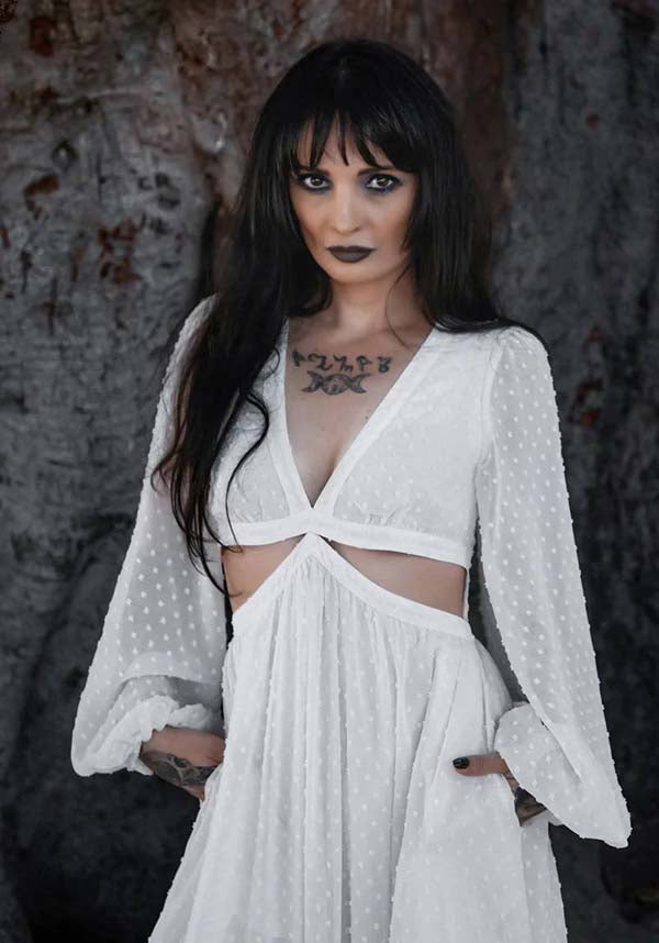 Ethereal Moonrise White Evening Dress by Lively Ghosts