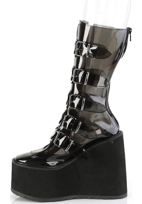 PREORDER: SWING-230C Platform Boots in Smoke TPU