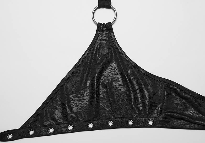Punk Rave's Black Elastic Wrap Halter Top - Minerva Style