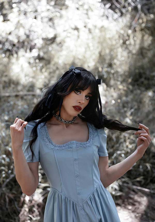 Pastel Blue Gothic Lace Provence Dress by Lively Ghosts