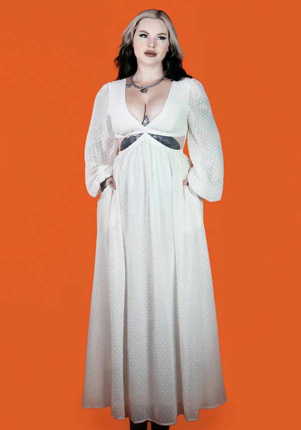 Ethereal Moonrise White Evening Dress by Lively Ghosts