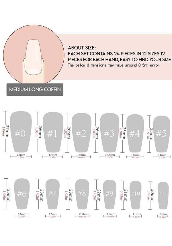 Glamorous Glossy Black Press - On Coffin - Shaped Nails for a Dark and Deadly Manicure