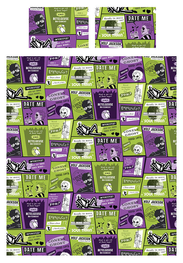 Officially Licensed Beetlejuice Double - Sided Bio Exorcist Quilt Set
