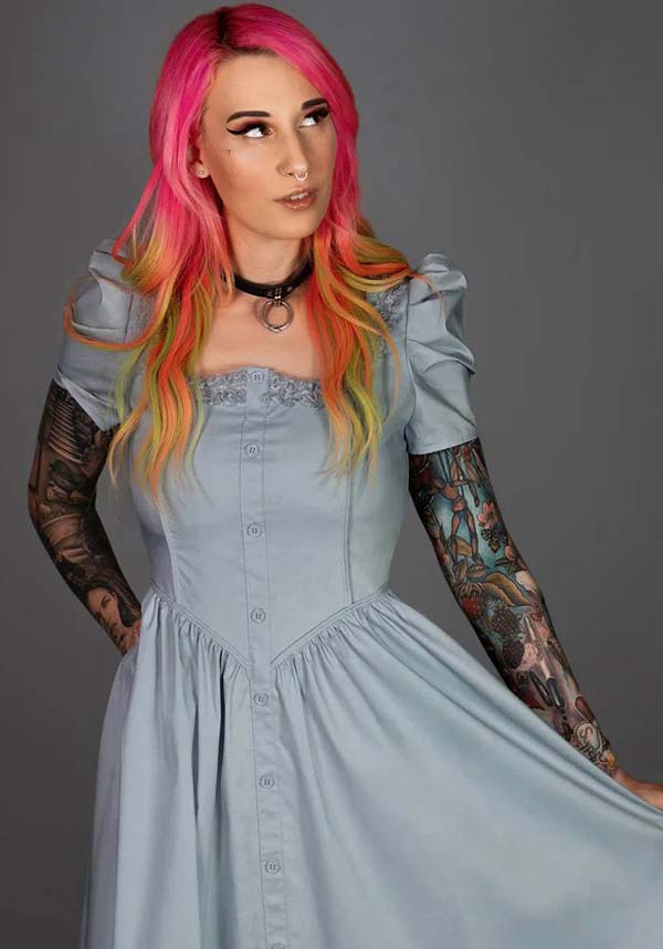 Pastel Blue Gothic Lace Provence Dress by Lively Ghosts