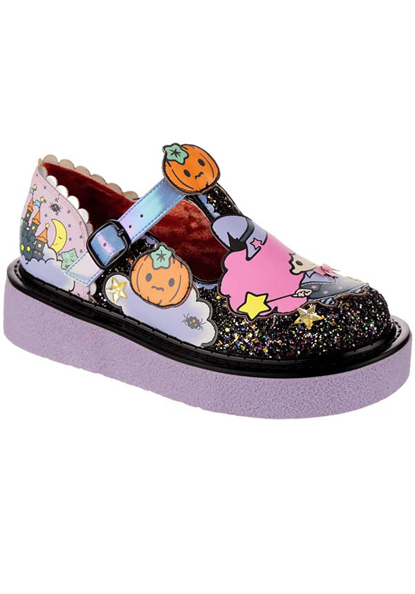 Star Castle CREEPERS - Enchantingly Cute Platform Mary Jane Flats for Halloween and Sanrio Lovers