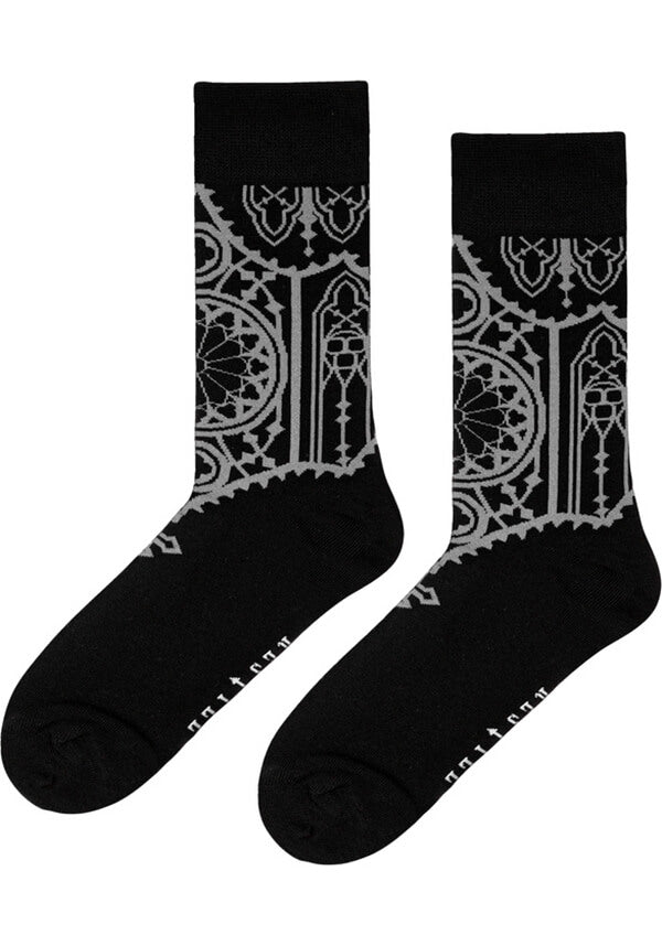 Restyle Gothic Jacquard Sacrum Socks - A Perfect Blend of Style and Darkness