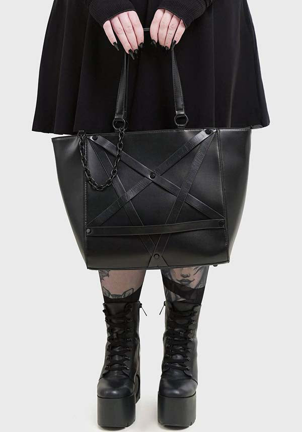 The Krypt Fashionable Polyurethane Bag with Pentagram Design