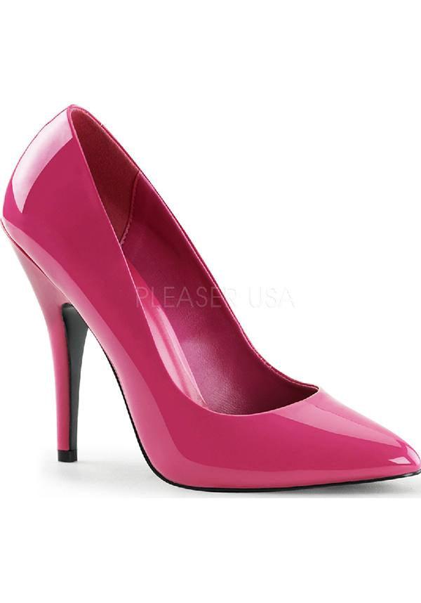 PREORDER - SEDUCE-420 Hot Pink Patent Kitten Heels